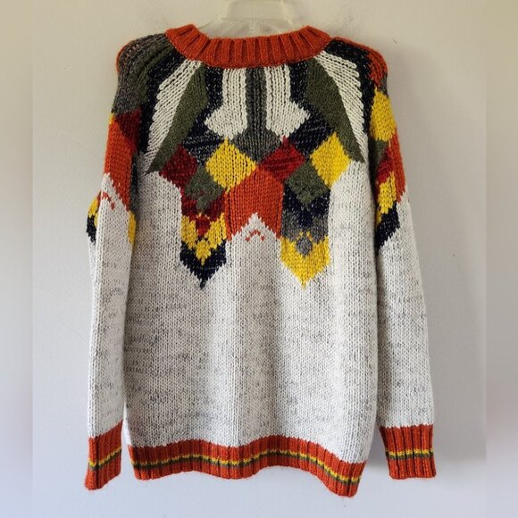 ZARA | Knit Fair Isle Crewneck Sweater Pullover Sz SMALL - Picture 5 of 9